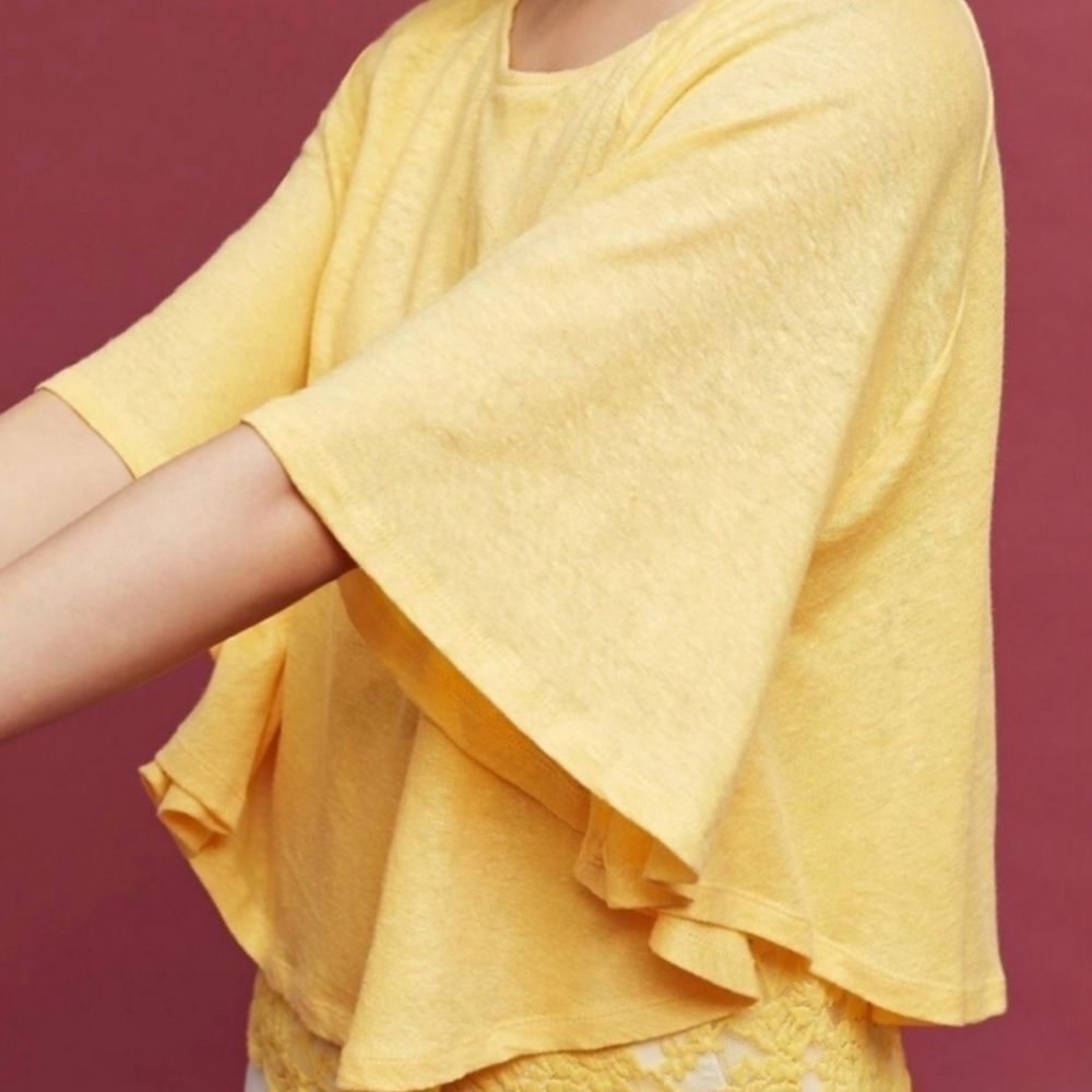 ANTHROPOLOGIE AKEMI + KIN Yellow Dolmam Sleeve Top